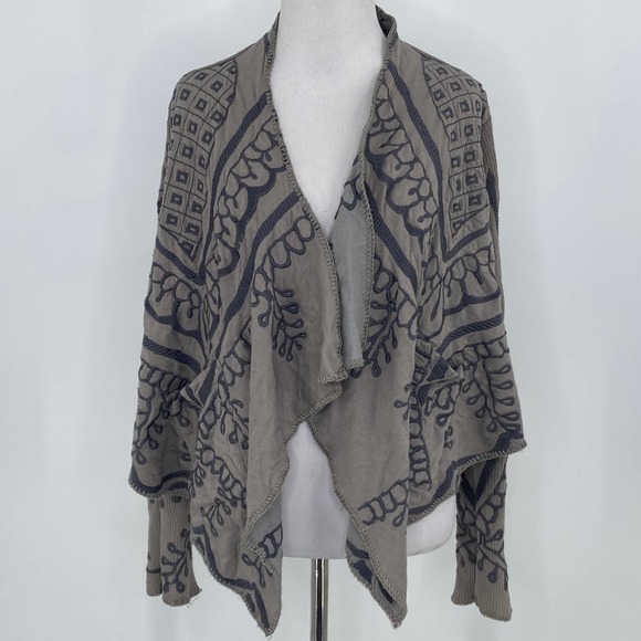 Johnny Was Sweaters - Johnny Was Biya Embroidered Open Cardigan Shrug Kimono Size Medium